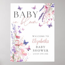 Baby in Bloom Butterfly Babydusche Begrüßungszeich