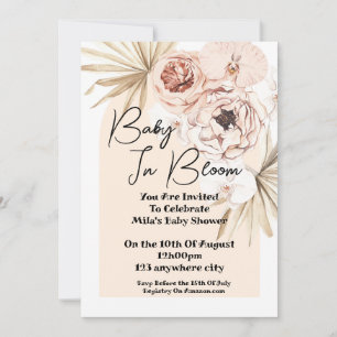 Baby In Bloom Carte de baby shower floral botaniqu