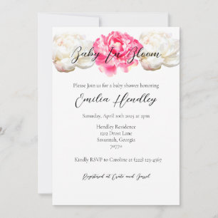 Baby in Bloom - Classic Peony Einladung