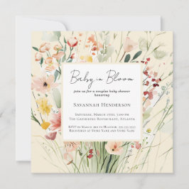 Baby in Bloom Couples Wildblume Babydusche Einladung