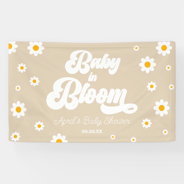 Baby in Bloom Daisy Blume Blumenstrauß Kinderdusch Banner (Horizontal)
