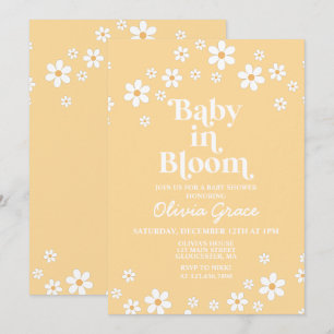 Baby in Bloom Daisy gelbe Blumen Baby Shower Einladung