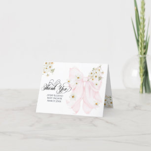 Baby in Bloom Daisy Pink Bow Girl Baby Dusche Dankeskarte