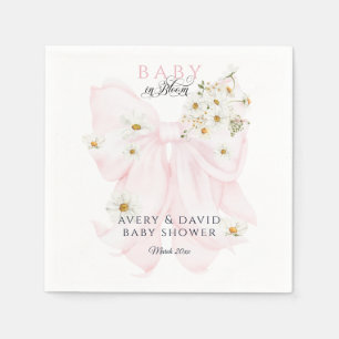 Baby in Bloom Daisy Pink Bow Girl Baby Dusche Serviette