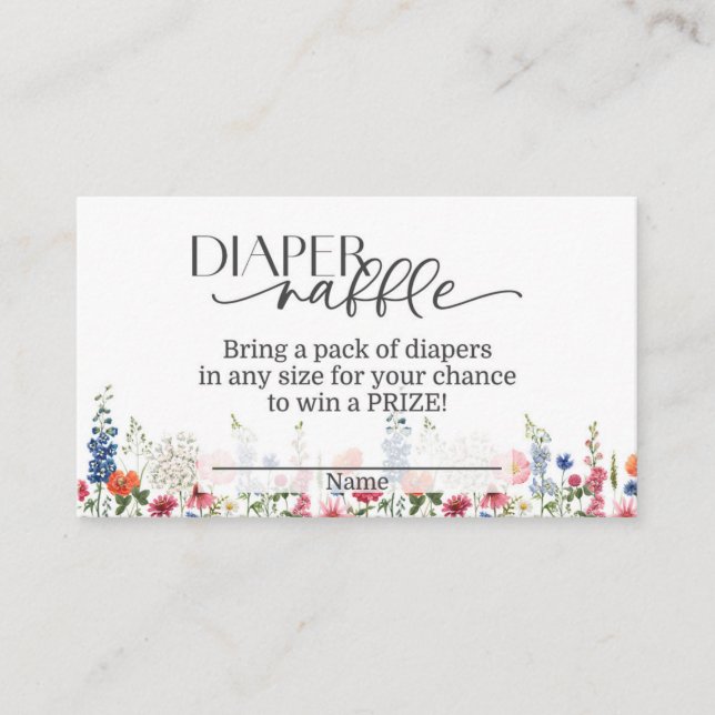 Baby in Bloom Diaper Raffekarte Begleitkarte (Vorderseite)
