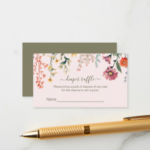 Baby in Bloom Diaper Raffeln Tickets Umschließung Begleitkarte