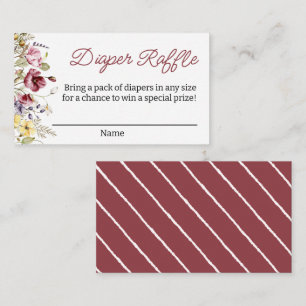 Baby in Bloom Diaper Raffle Ticket Begleitkarte