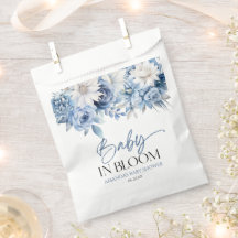 Baby in Bloom Dusty Blue Floral Baby Dusche