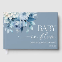 Baby In Bloom Dusty Blue Florales Babyshower