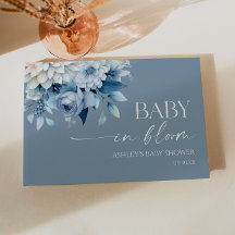 Baby In Bloom Dusty Blue Florales Babyshower