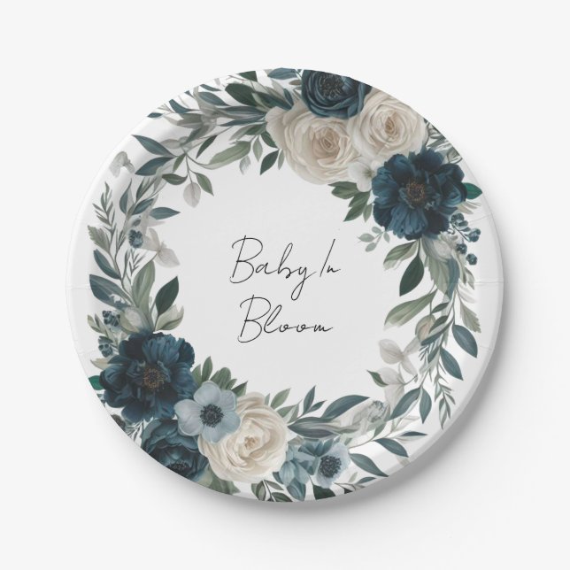 Baby in Bloom: Eine Gartendusche inspiriert Pappteller (Vorderseite)