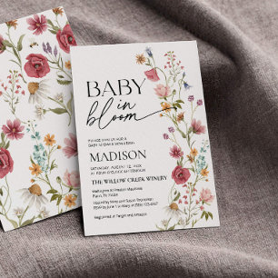 Baby in Bloom   Einladung für Babydusche