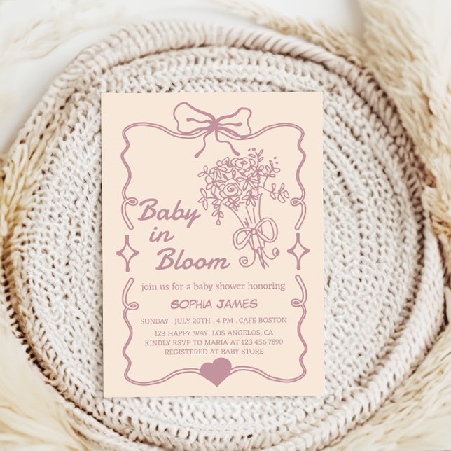 Baby in Bloom - Elegante Baby-Dusche Einladung (Von Creator hochgeladen)