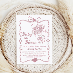 Baby in Bloom - Elegante Baby-Dusche Einladung
