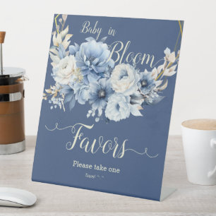 Baby In Bloom Elegante Blaue Blumen Geschenke Sockelschild