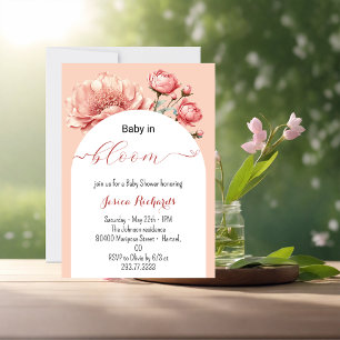 Baby in Bloom Elegante Blume Girly Baby Dusche Einladung