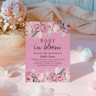 Baby in Bloom - Elegante Dusche in Floral Baby Einladung