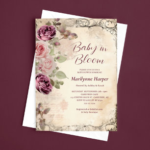 Baby in Bloom Elegante Florale Babyparty Einladung