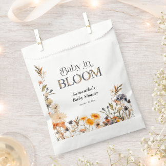 Baby in Bloom Elegante Wasserfarbe Herbst-Wildblum Geschenktütchen