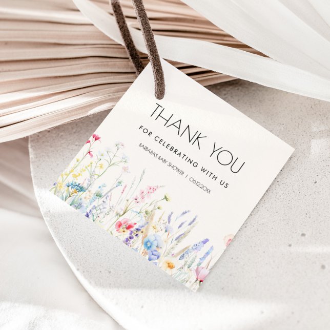 Baby in Bloom Elegante Wildblumen Kinderdusche Geschenkanhänger (Von Creator hochgeladen)