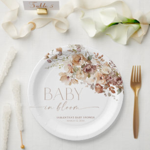 Baby in Bloom Fall rustikale Babydusche Pappteller