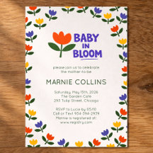 Baby in Bloom Farbige Florale Moderne Babyparty