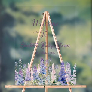 Baby In Bloom Farbige Lupinen Blumen Baby Shower Acrylschild