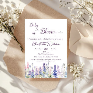 Baby In Bloom Farbige Lupinenblumen Baby Shower Einladung
