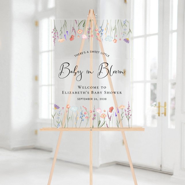 Baby in Bloom Fleur sauvage Baby shower Bienvenue (Créateur téléchargé)