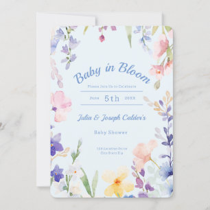 Baby in Bloom Fleur sauvage Baby shower Invitation