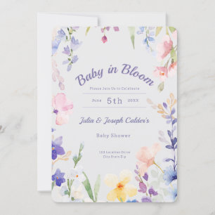 Baby in Bloom Fleur sauvage Baby shower Invitation