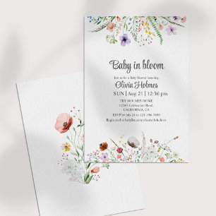Baby in Bloom Fleur sauvage Baby shower Invitation