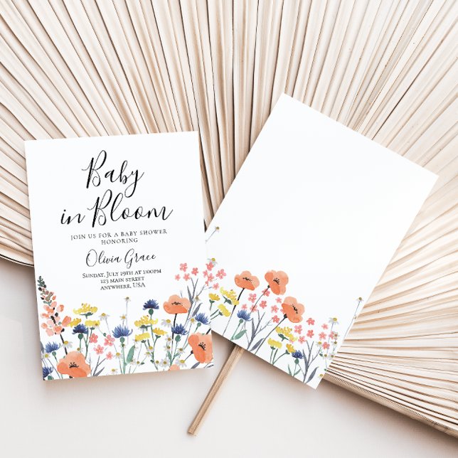 Baby in Bloom Fleur sauvage baby shower Invitation (Créateur téléchargé)