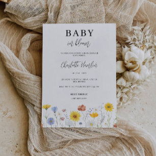 Baby in Bloom fleur sauvage Baby shower Invitation