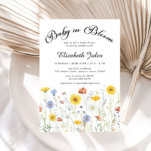 Baby in Bloom Fleur sauvage Baby shower Invitation