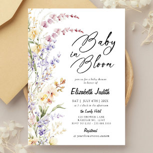 Baby in Bloom Fleur sauvage Baby shower Invitation