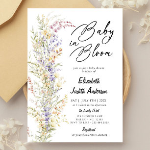 Baby in Bloom Fleur sauvage Baby shower Invitation