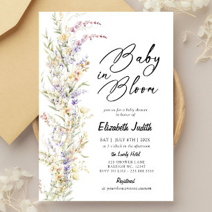 Baby in Bloom Fleur sauvage Baby shower Invitation
