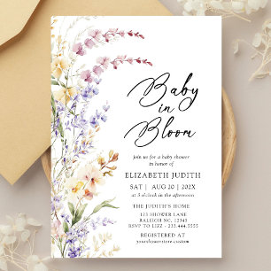 Baby in Bloom Fleur sauvage Baby shower Invitation