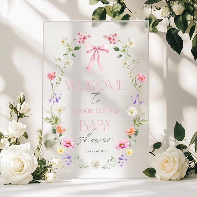 Baby in Bloom Fleur sauvage Bow Baby shower Bienve (Créateur téléchargé)