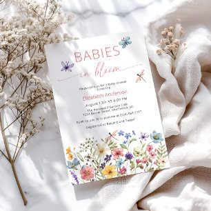 Baby in Bloom Fleur sauvage Twin Shower Invitation