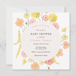 Baby in Bloom Floral Baby Dusche Einladung