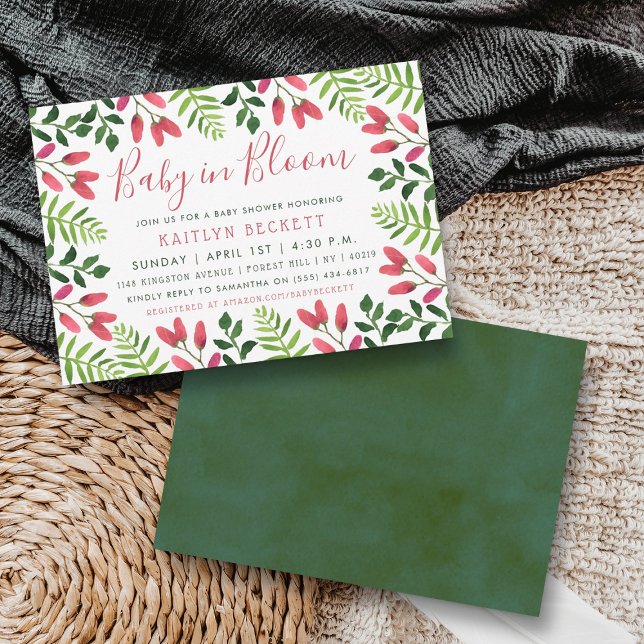 Baby in Bloom Floral Baby Dusche Einladung (Von Creator hochgeladen)