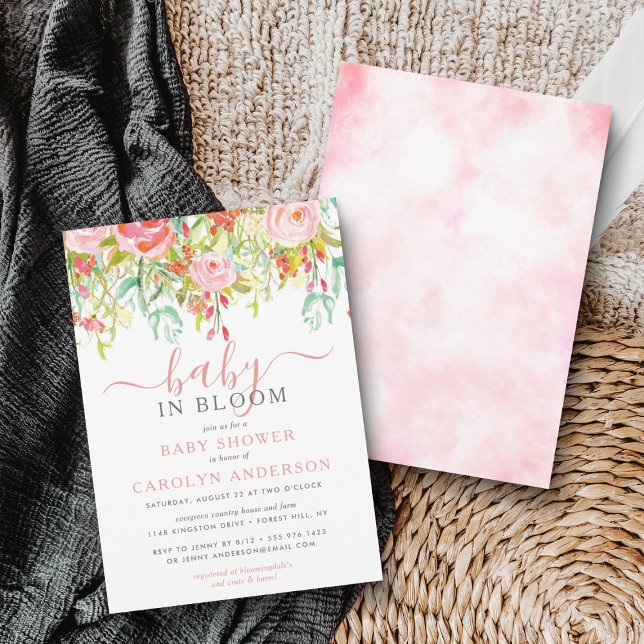 Baby in Bloom Floral Baby Dusche Einladung (Von Creator hochgeladen)