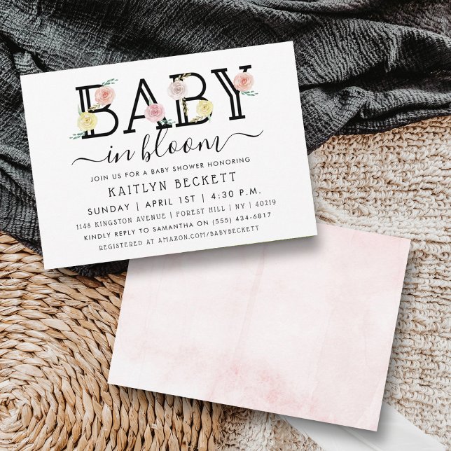 Baby in Bloom Floral Baby Dusche Einladung (Von Creator hochgeladen)