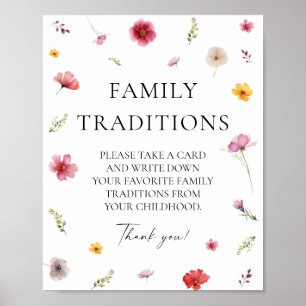 Baby in Bloom Floral Baby Dusche Familie Tradition Poster