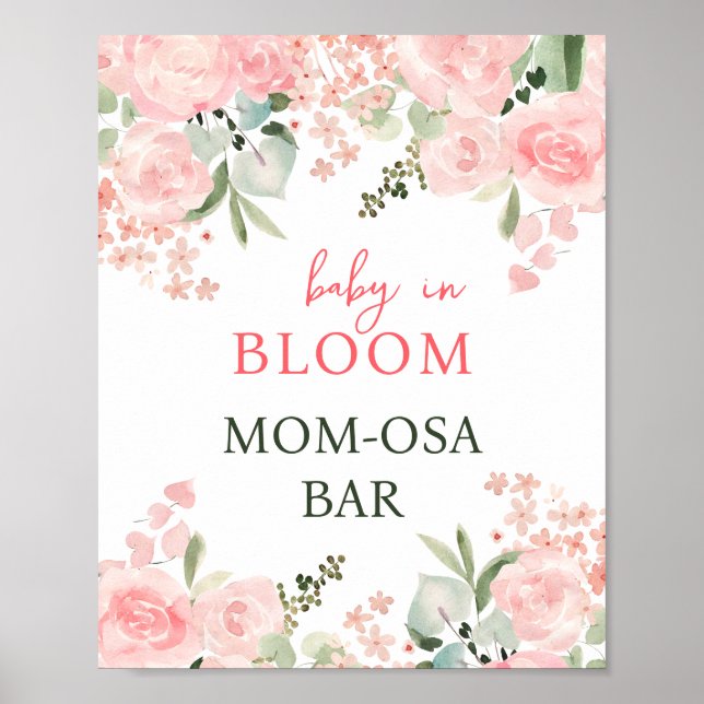Baby in Bloom Floral Baby Dusche Mimosa Party Zeic Poster (Vorne)