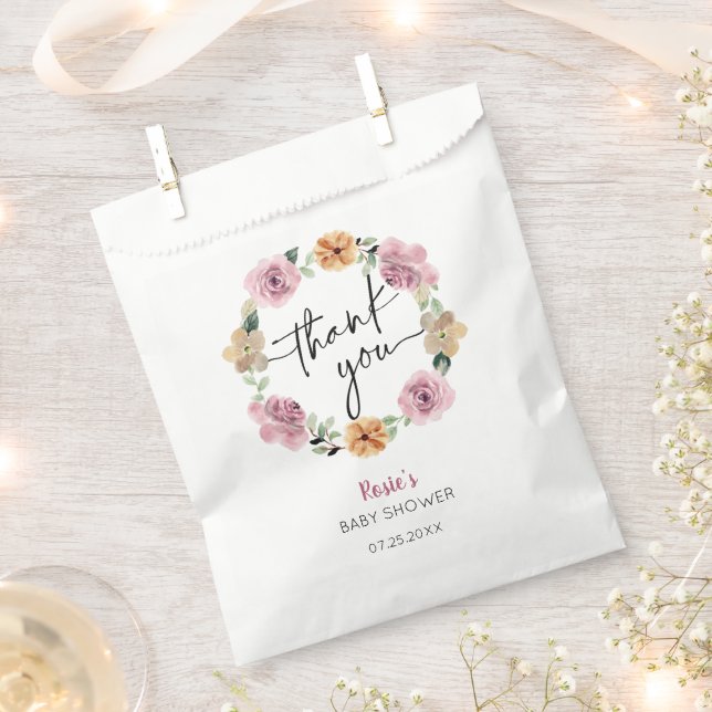 Baby in Bloom Floral Baby Dusche Vielen Dank Geschenktütchen (Ausgeschnitten)