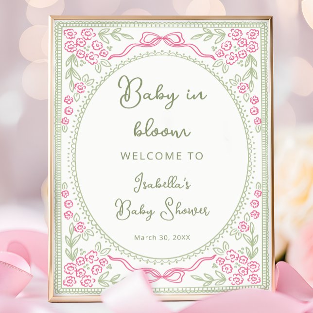 Baby in Bloom Floral  Baby Shower Welcome  Poster (Von Creator hochgeladen)