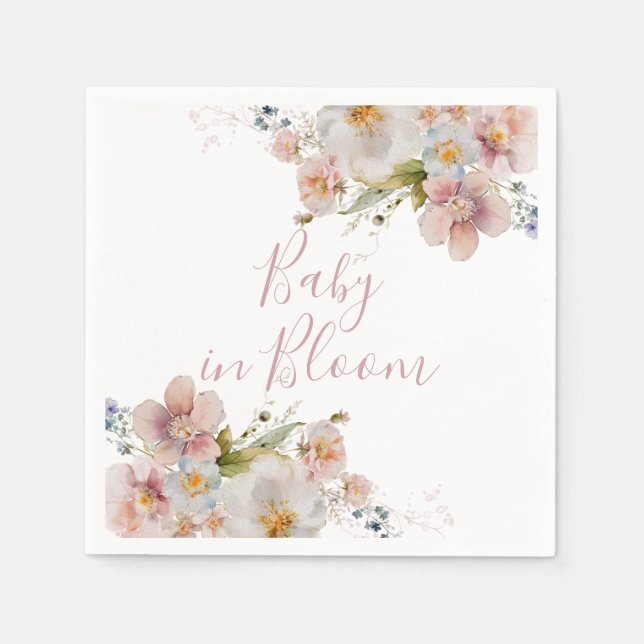 Baby in Bloom Floral Babydusche Serviette (Vorderseite)